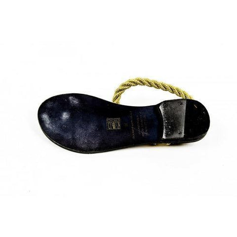 Multicolor 37 EUR - 7 US Álvaro González Womens Flat Sandal ANGELA METALLIC ROPE BLACK GOLD