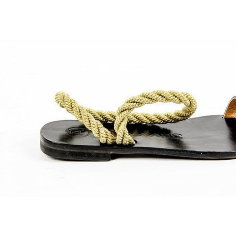 Multicolor 37 EUR - 7 US Álvaro González Womens Flat Sandal ANGELA METALLIC ROPE BLACK GOLD