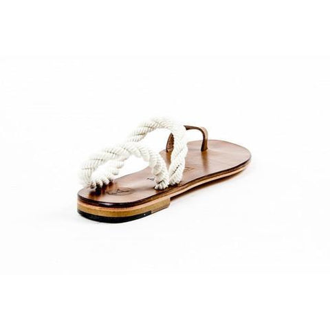 Multicolor 38 EUR - 8 US Álvaro González Womens Flat Sandal ANGELA CALF ROPE TOBACCO ECRU