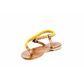 Multicolor 41 EUR - 11 US Álvaro González Womens Flat Sandal ANDREINA CALF VELVET PINK YELLOW