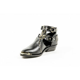 Black 41 EUR - 11 US Balmain Paris Womens Ankle Boot S6C BH 350206M WEST 176
