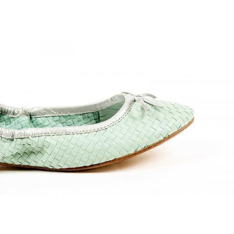 Green 36 EUR - 6 US Dragon Diffusion Womens Ballerina CAPRI MET NEPTUNE SILVER