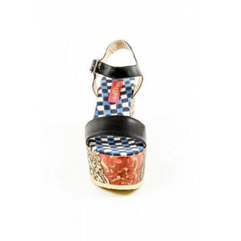 Multicolor 36 EUR - 6 US Lisa Corti Womens Ankle Strap Wedge Sandal W LISA LEATHER BLACK