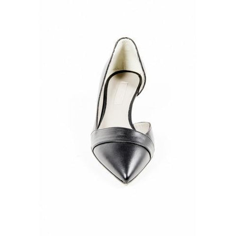 Black 38 EUR - 8 US Kiton Womens Pump Open Side D39809 VIP NERO