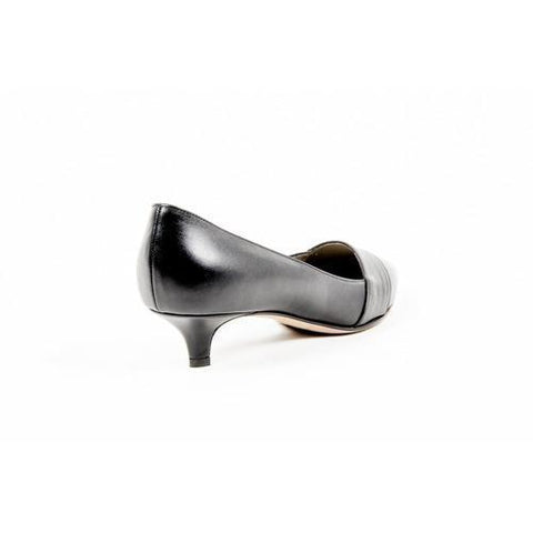 Black 38 EUR - 8 US Kiton Womens Pump Open Side D39809 VIP NERO
