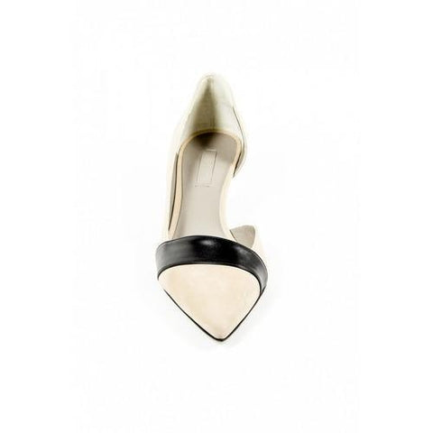Beige 39 EUR - 9 US Kiton Womens Pump Open Side D39809 VIP 2199 BEIGE NERO