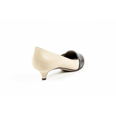 Beige 40 EUR - 10 US Kiton Womens Pump Open Side D39809 VIP 2199 BEIGE NERO