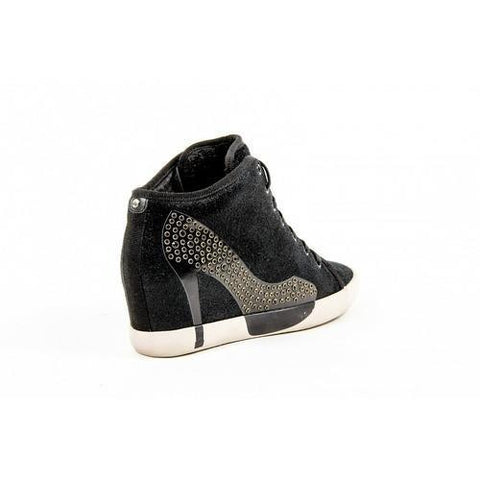 Black 41 EUR - 11 US Olo Womens High Sneaker 04N10 04 DOLLY LEATHER BLACK PRINTING STRASS