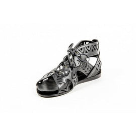Black 36 EUR - 6 US Parrice Womens Lace Up Sandal PS15S2 BLACK