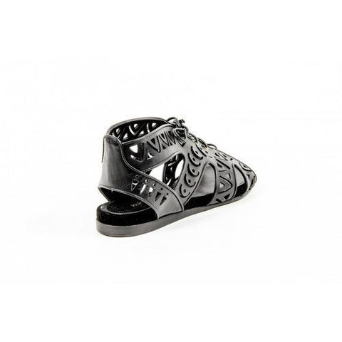Black 36 EUR - 6 US Parrice Womens Lace Up Sandal PS15S2 BLACK