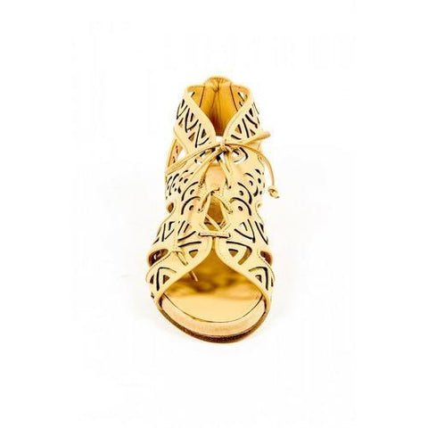 Beige 36 EUR - 6 US Parrice Womens Lace Up Sandal PS15S2 CREAM