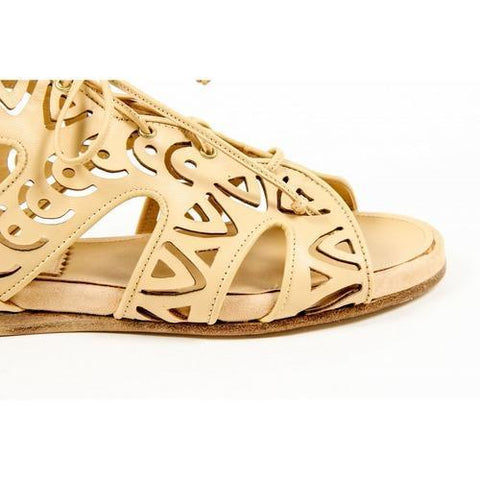 Beige 36 EUR - 6 US Parrice Womens Lace Up Sandal PS15S2 CREAM