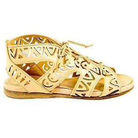 Beige 36 EUR - 6 US Parrice Womens Lace Up Sandal PS15S2 CREAM