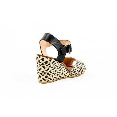 Multicolor 40.5 EUR - 10.5 US Robert Clergerie Paris Womens Ankle Strap Wedge Sandal DIZON PAILLE NAT VEG NOIR DBL PDR BC