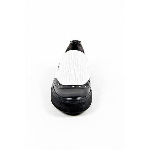 Multicolor 37 EUR - 7 US Robert Clergerie Paris Womens Slip On Sneaker TILO02 V LISSE NOIR V L PERFO BLANCO