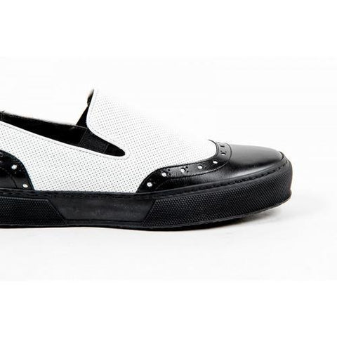 Multicolor 37 EUR - 7 US Robert Clergerie Paris Womens Slip On Sneaker TILO02 V LISSE NOIR V L PERFO BLANCO