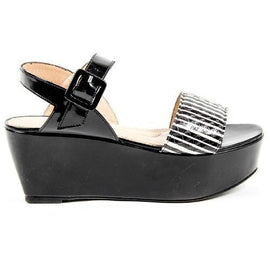 Multicolor 41 EUR - 11 US Robert Clergerie Paris Womens Flatform Sandal FRAKS RAY JAZZ NOIR DBL PDR