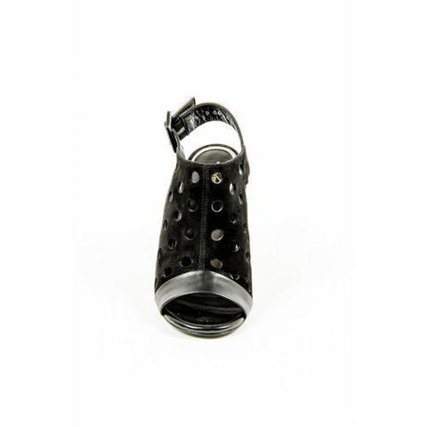 Black 37.5 EUR - 7.5 US Robert Clergerie Paris Womens Ankle Strap Sandal LIORO V L CHEV VEL NOIR DBL NOIRE BC