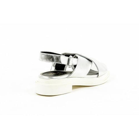 Silver 41 EUR - 11 US Robert Clergerie Paris Womens Cross Over Sandal CALIENTE AGNEAU ARGENT DBL NOIR BCL AGN