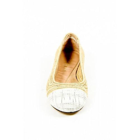 Multicolor 37.5 EUR - 7.5 US Robert Clergerie Paris Womens Ballerina GINO TRAME BLANC PAILLE NATURELLE D