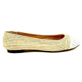 Multicolor 41.5 EUR - 11.5 US Robert Clergerie Paris Womens Ballerina GINO TRAME BLANC PAILLE NATURELLE D