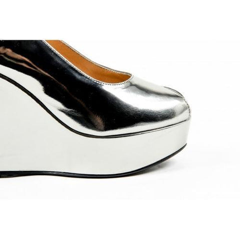 Silver 36.5 EUR - 6.5 US Robert Clergerie Paris Womens Slingback Wedge Sandal BUSTYMA NEWLAM GRIS DBL PDR