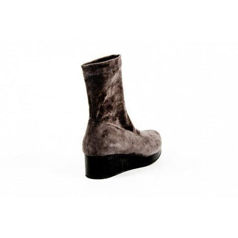 Taupe 37 EUR - 7 US Robert Clergerie Paris Womens Short Boot NERDALJ VELOURS STRETCH ANTHRACITE DBL