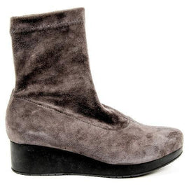Taupe 37 EUR - 7 US Robert Clergerie Paris Womens Short Boot NERDALJ VELOURS STRETCH ANTHRACITE DBL