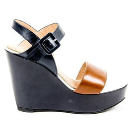 Multicolor 37.5 EUR - 7.5 US Robert Clergerie Paris Womens Ankle Strap Wedge Sandal BIMU V L ECUREUIL MARINE DBL PDR