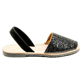 Black  Del Rio London Womens Flat Sandal IBIZA GLITTER 14SS11302