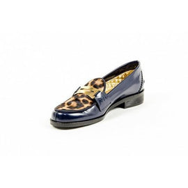 Multicolor 37 EUR - 7 US Avec Modration Womens Loafer FRIDA BLUE LEOPARD