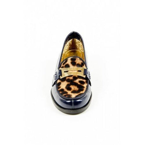 Multicolor 37 EUR - 7 US Avec Modration Womens Loafer FRIDA BLUE LEOPARD