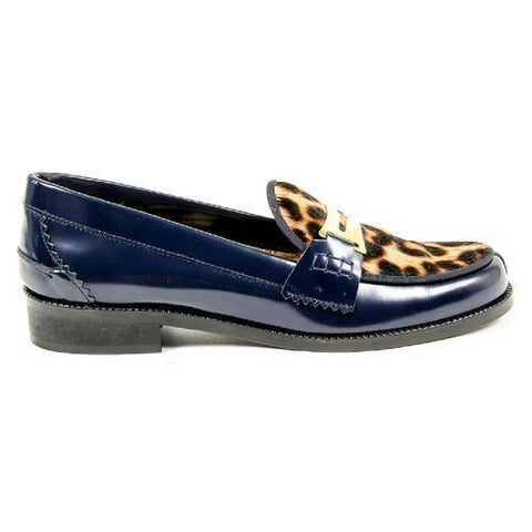 Multicolor 37 EUR - 7 US Avec Modration Womens Loafer FRIDA BLUE LEOPARD