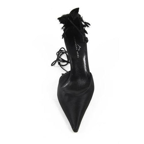 Black 37.5 EUR - 7.5 US Alexandra Neel Womens Sandal 6301 SATIN BLACK
