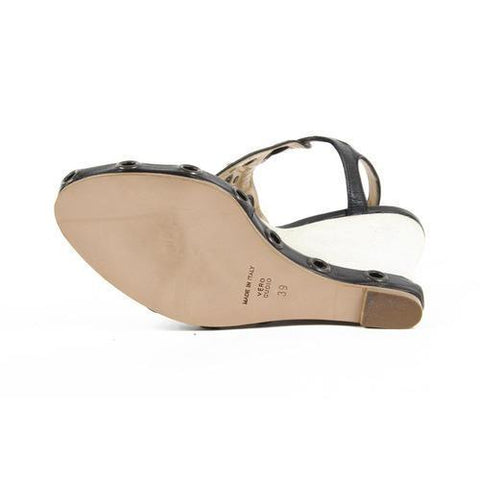 Black 36.5 EUR - 6.5 US Clements Riberio Womens Wedge Sandal SKIROS GLOVE NERO