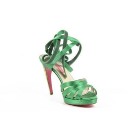 Green 36.5 EUR - 6.5 US Emanuel Ungaro Womens Sandal SS09 IG2 SATIN GREEN