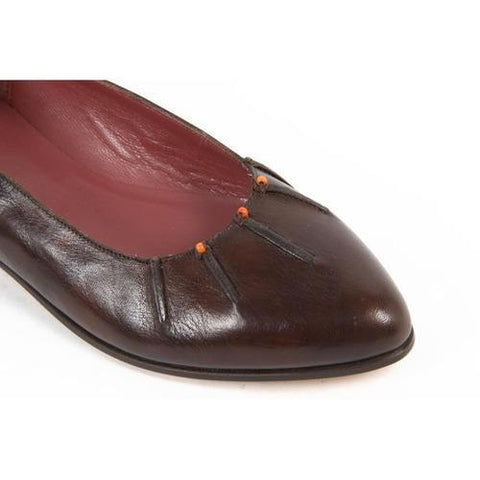 Dark Brown 36 EUR - 6 US Henry Cuir Womens Ballerina 1715A CRETA 809 MORO