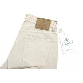 Beige 35 EUR - INT. L Luigi Borrelli Mens Trousers 340 PP 74