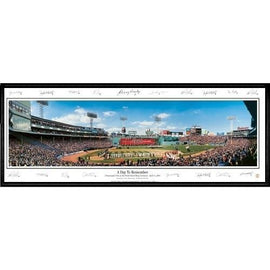 Boston Red Sox A Day To Remember" - With Signatures  - 13.5"x39" Standard Black Frame"
