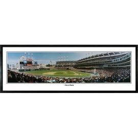 Cleveland Indians First Pitch" - 13.5"x39" Standard Black Frame"