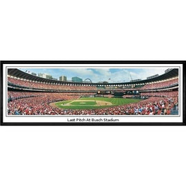 St. Louis Cardinals Last Pitch At Busch Stadium"  - 13.5"x39" Standard Black Frame"