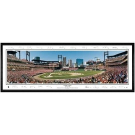 St. Louis Cardinals First Pitch" - With Signatures   - 13.5"x39" Standard Black Frame"