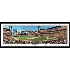 St. Louis Cardinals Inaugural Game" - With Signatures  - 13.5"x39" Standard Black Frame"
