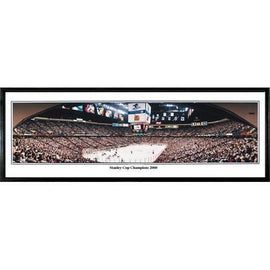 New Jersey Devils Stanley Cup Champions 2000" - 13.5"x39" Standard Black Frame"