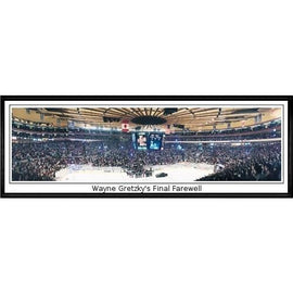 New York Rangers Wayne Gretzky's Final Farewell"  - 13.5"x39" Standard Black Frame"