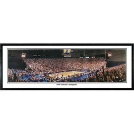 Connecticut Huskies 99 National Champs" - 13.5"x39" Standard Black Frame"
