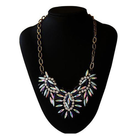Colorful Rhinestone Chain Necklace