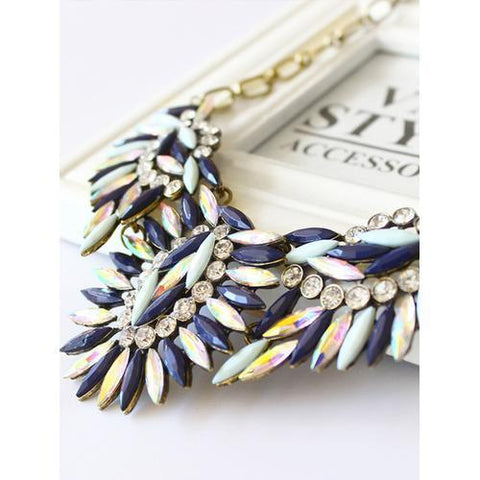 Colorful Rhinestone Chain Necklace