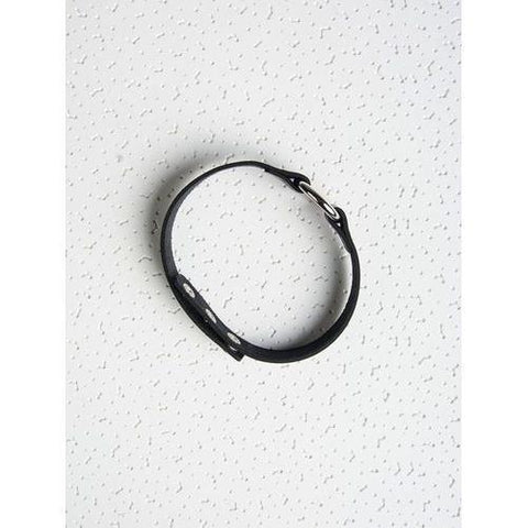 Black Leather Look Circle Detail Choker Necklace