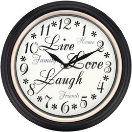 Westclox 12&amp;quot; Round Live Love Laugh Message Clock (pack of 1 Ea)